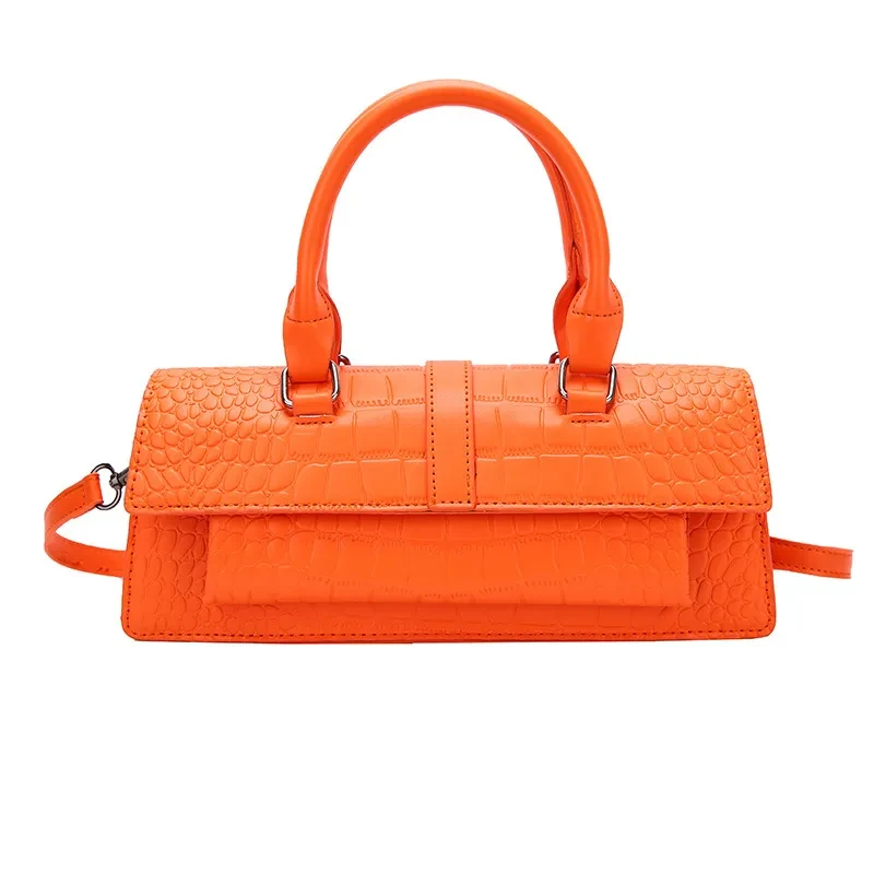 Bolso cuadrado pequeño con estampado de cocodrilo para mujer