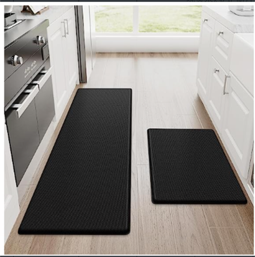 Juego de dos alfombrillas de cocina antideslizantes, impermeables y fáciles de limpiar para el hogar y la cocina.