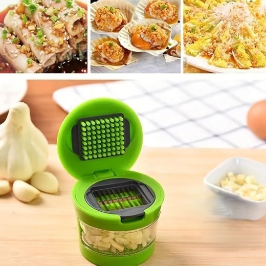 Prensa de ajo multifuncional de acero inoxidable de primera calidad, 1 pieza, picadora manual, utensilio de cocina esencial para uso doméstico y en restaurantes.