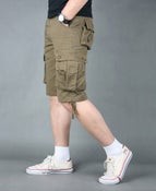 Pantalones cortos cargo de 1/2 para exteriores, de color liso, para trabajo, multibolsillos, para senderismo y acampada.