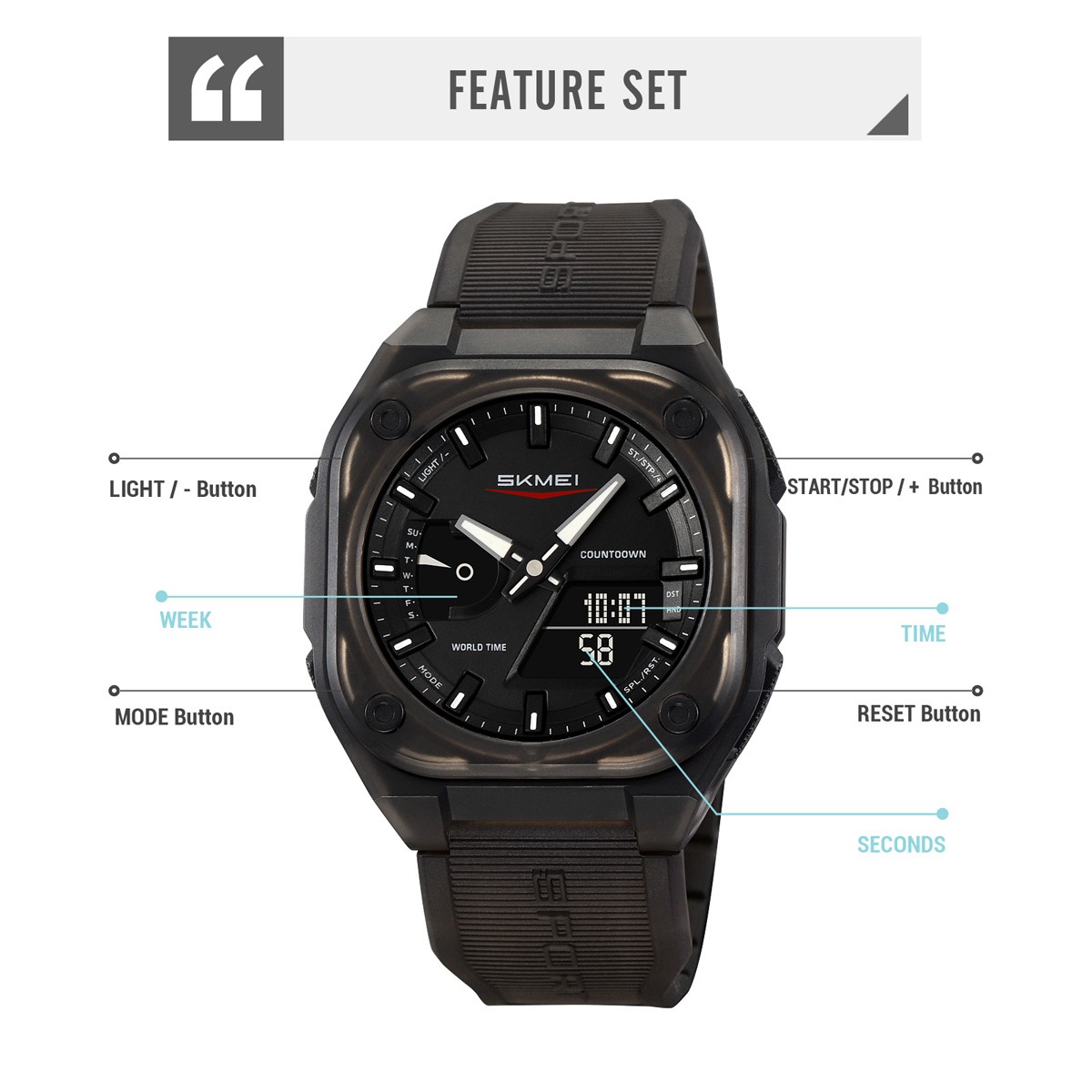 Reloj electrónico digital de negocios SKMEI