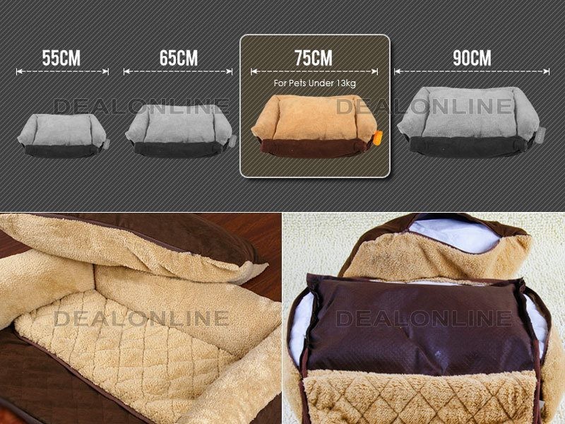 Cama para mascotas de gamuza y tela polar suave - L - 75 cm