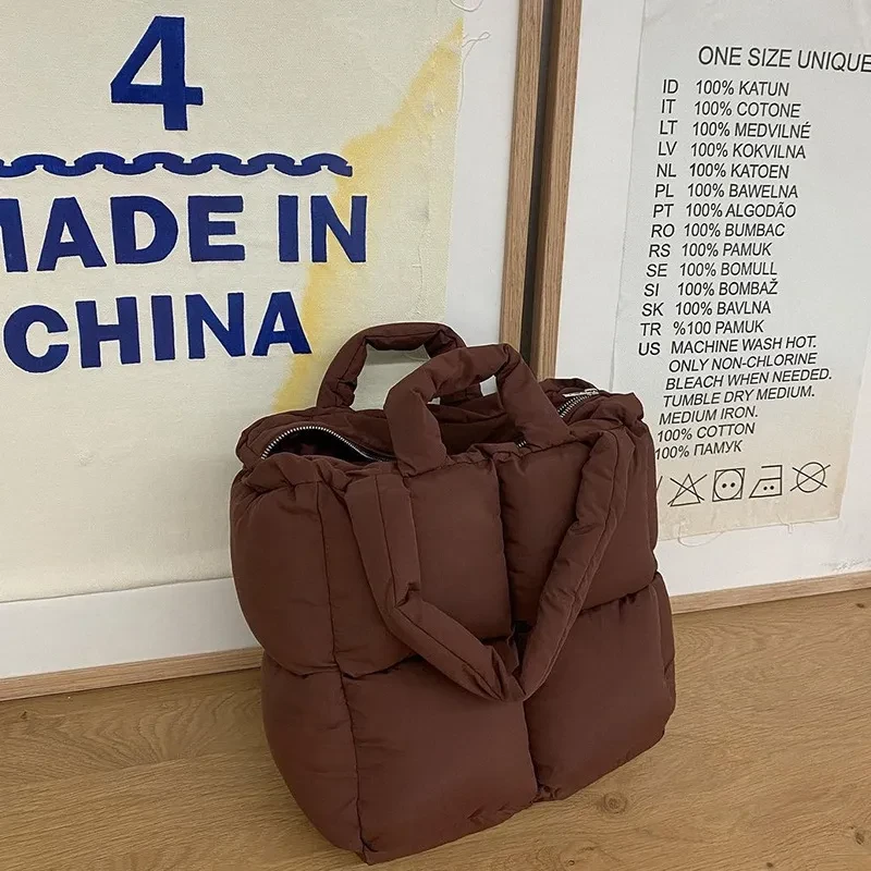 Bolsos de chaqueta acolchados de algodón de moda, nueva tendencia de gran capacidad