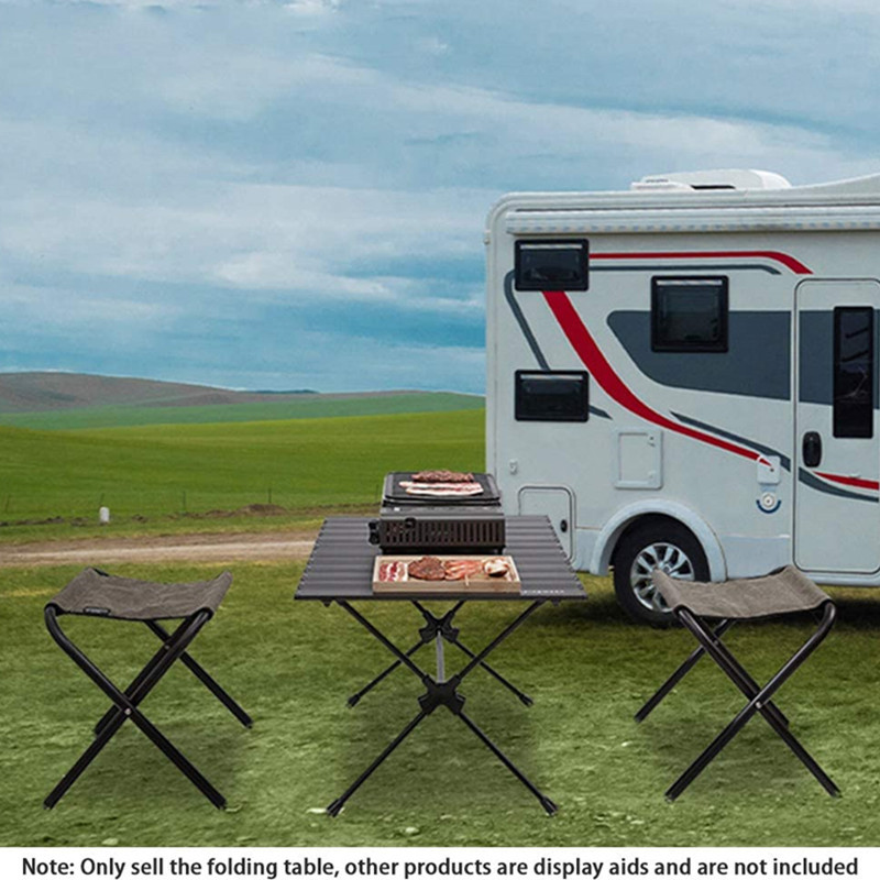 Mesa plegable de aleación de aluminio para acampar al aire libre, ligera, para picnic, barbacoa, portátil, para fiestas en la playa