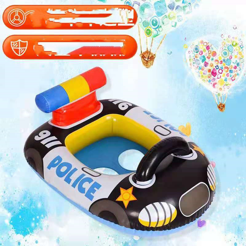 Nuevo anillo de natación inflable de PVC para niños con forma de coche de policía