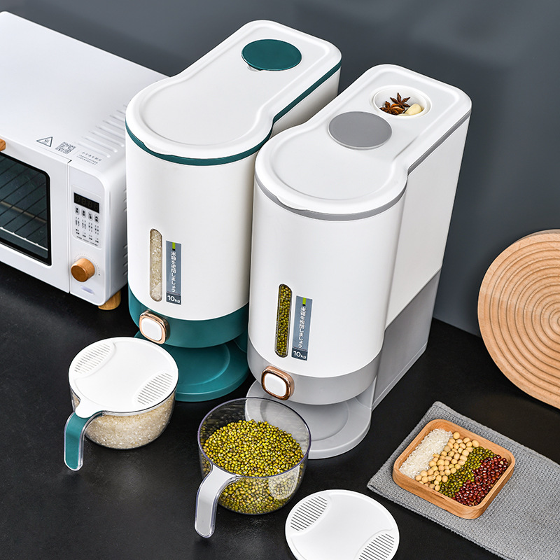 Cubo de arroz automático de tipo empuje para control de plagas en el hogar