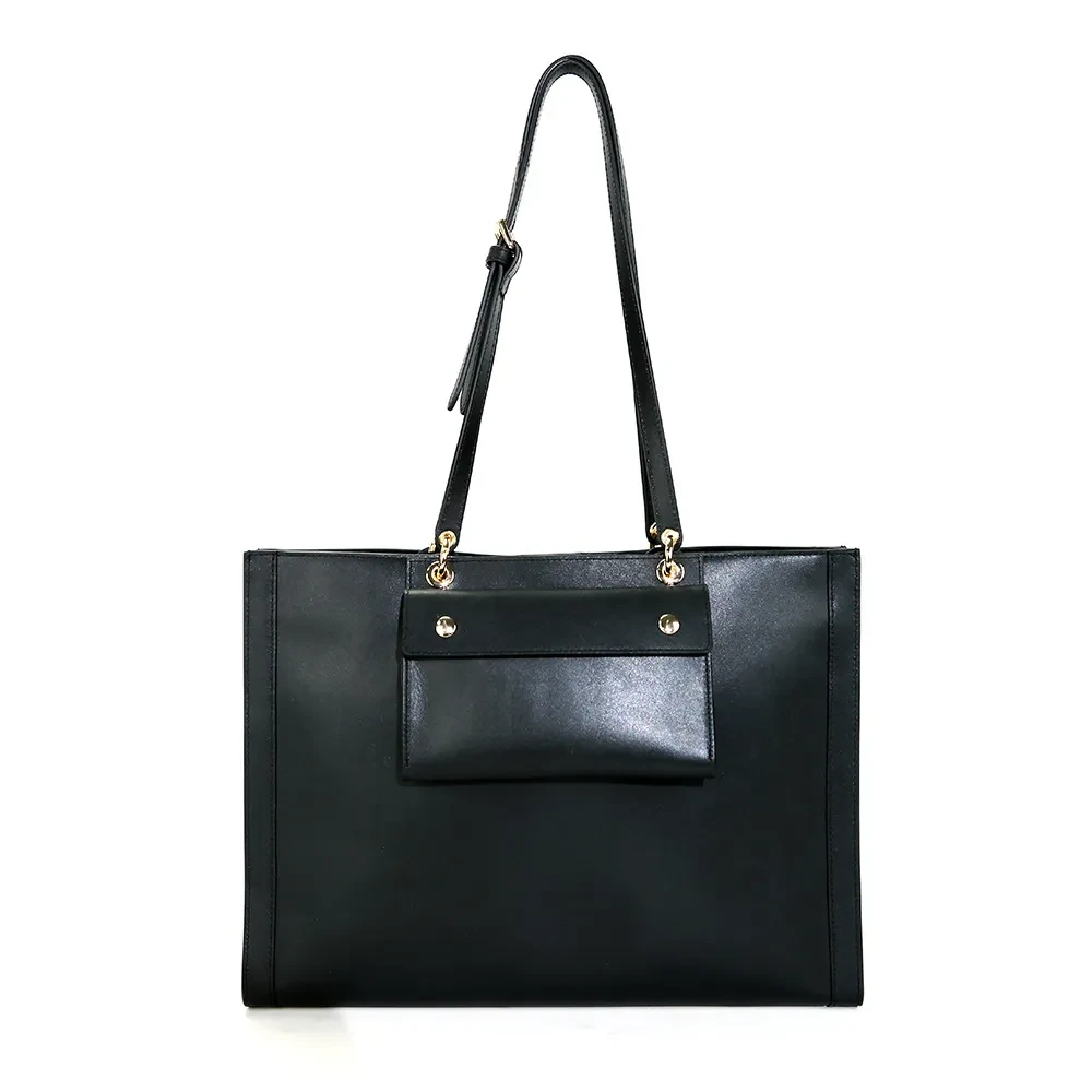 Bolso de hombro de piel de vaca de capa superior para negocios y viajes de negocios