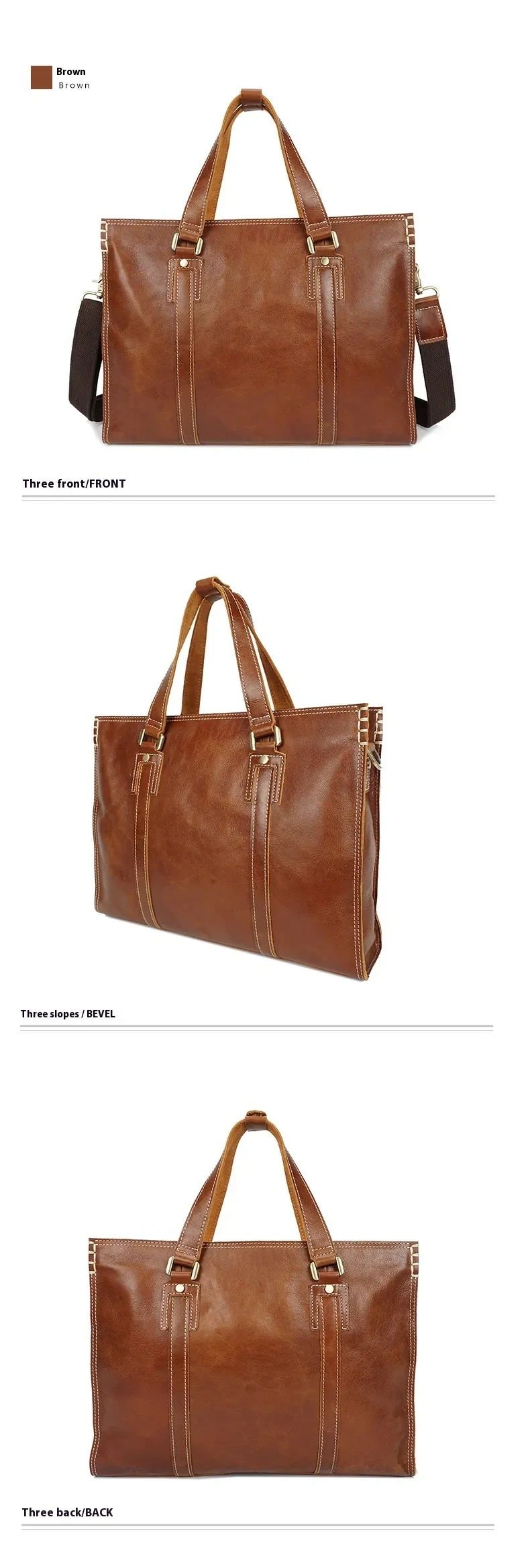 Bolso bandolera de piel de vacuno engrasada de primera capa