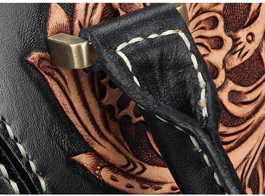 Bolso tote multiusos de piel con puntera de concha para mujer