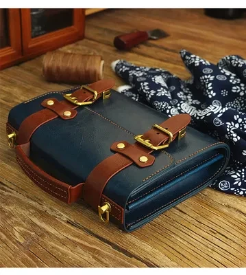 Bolso bandolera de piel auténtica para mujer, hecho a mano, con materiales de bricolaje