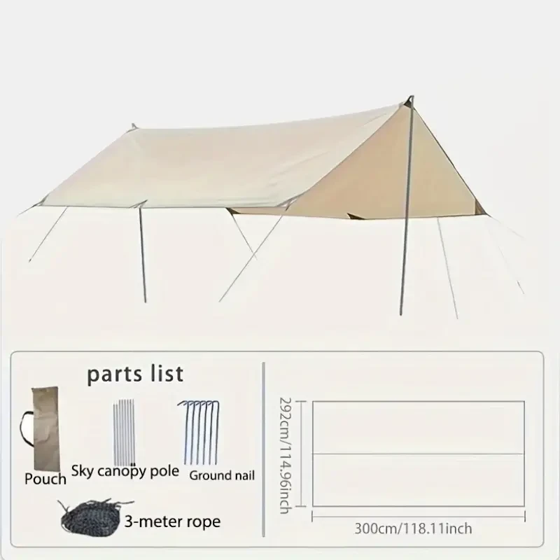 Refugio grande de lona impermeable para acampar de tela Oxford