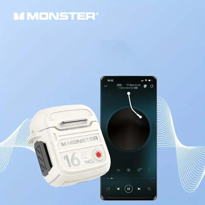 Auriculares inalámbricos para correr, con ganchos para la oreja y graves puros, supraaurales con pantalla LED dual, micrófono integrado y cancelación de ruido (rojos), temática de videojuegos.