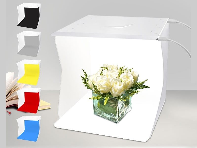 Tienda de campaña plegable de PVC con luz LED para estudio de fotografía, 30 cm, tamaño mediano