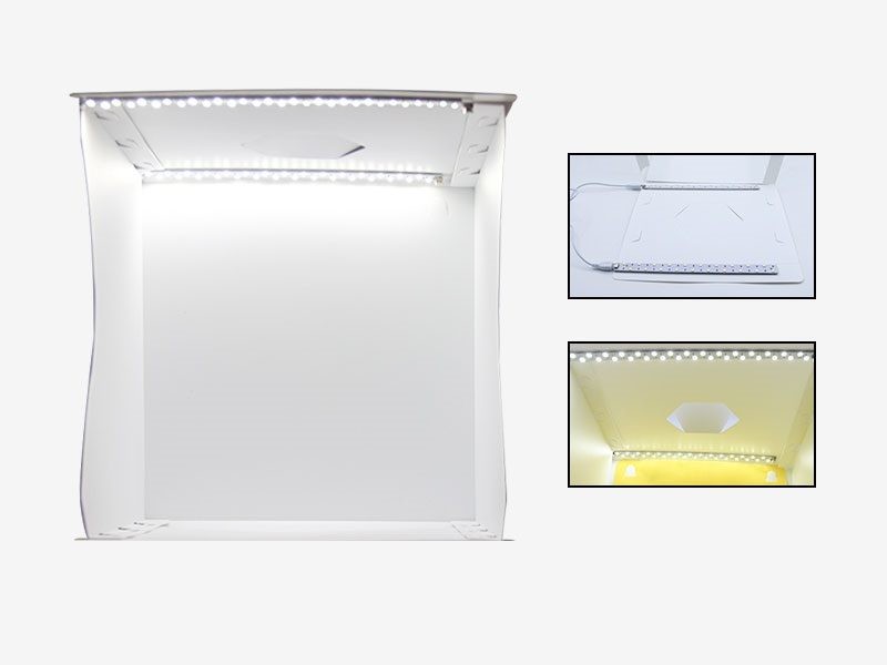 Tienda de campaña plegable de PVC con luz LED para estudio de fotografía, 30 cm, tamaño mediano