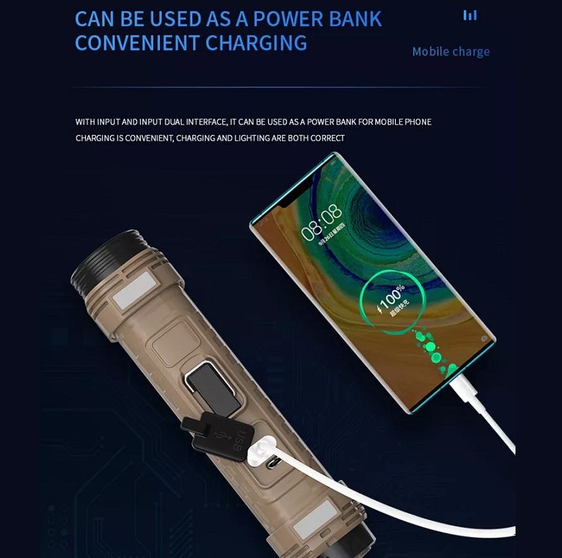 Luz de trabajo LED COB recargable con doble luz y imán, 25 horas de autonomía