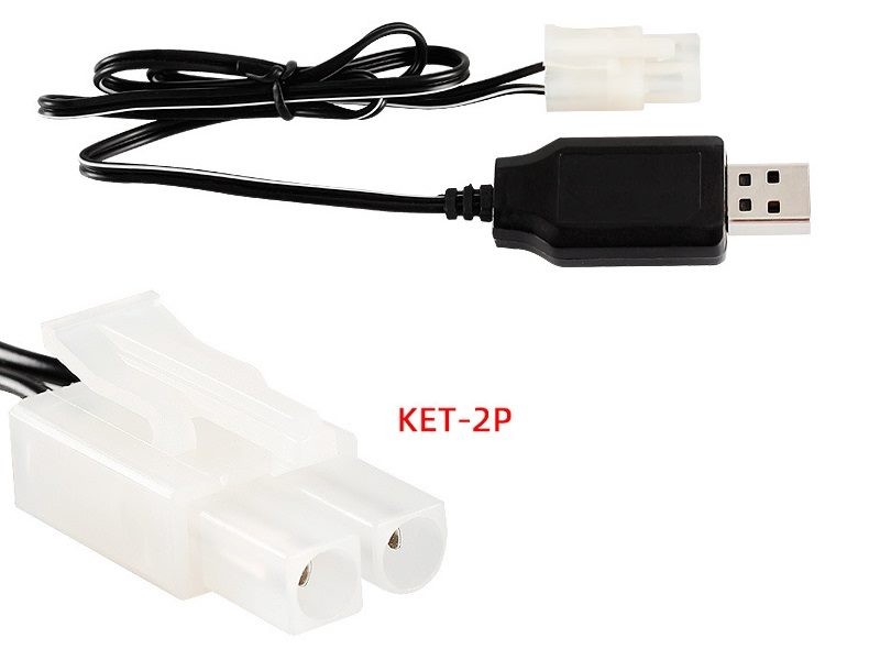 Cable de carga USB KET-2P de 9,6 V para coche o barco, color blanco