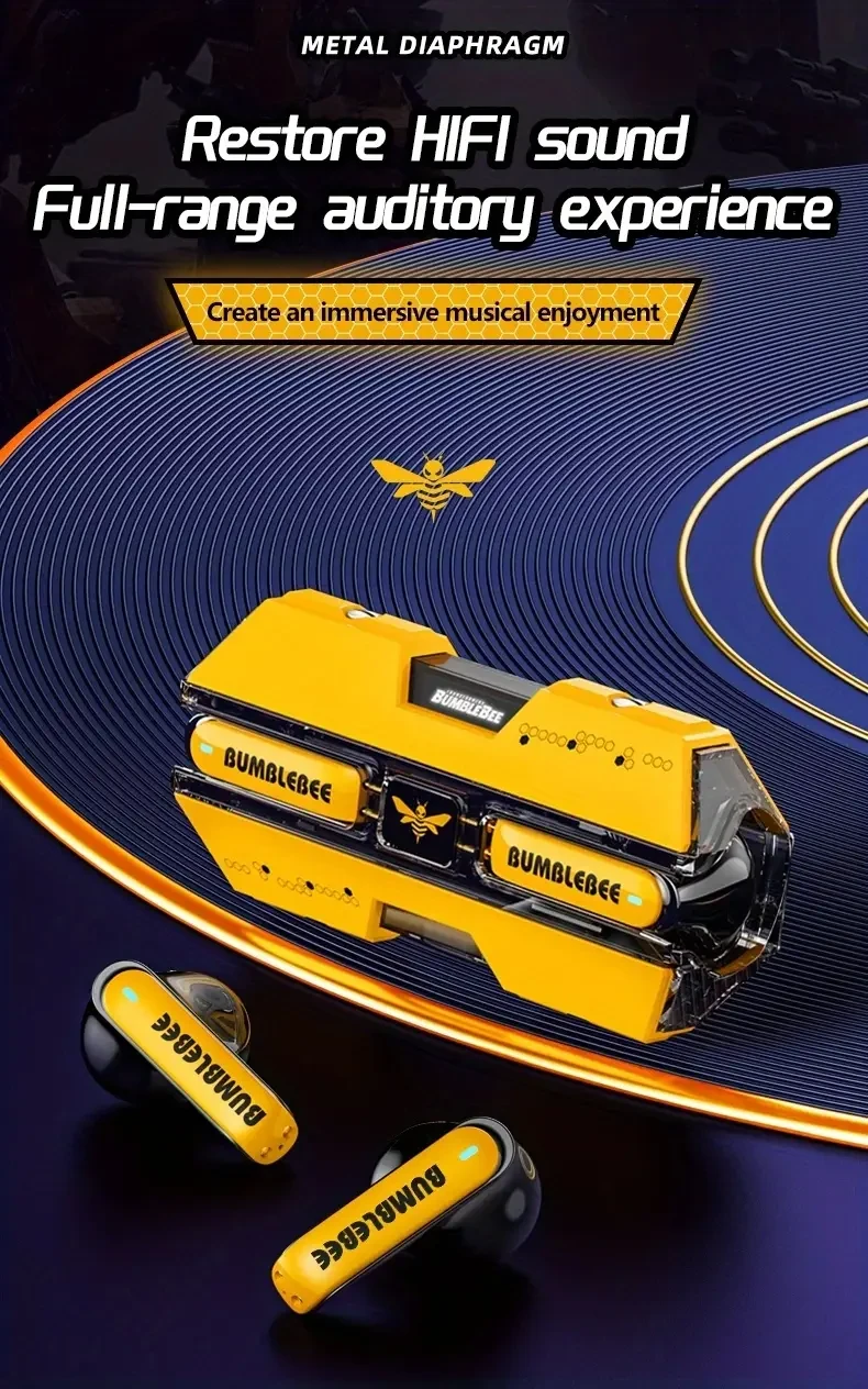 Auriculares intrauditivos inalámbricos Transformers Earpods TF-T01 con cancelación de ruido para Android, iPhone e iOS, auriculares inalámbricos TWS de alta fidelidad con calidad de sonido.