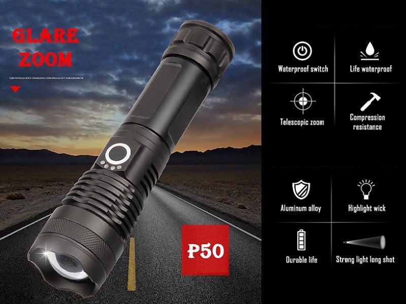 Linterna LED recargable de alta potencia con batería 26650