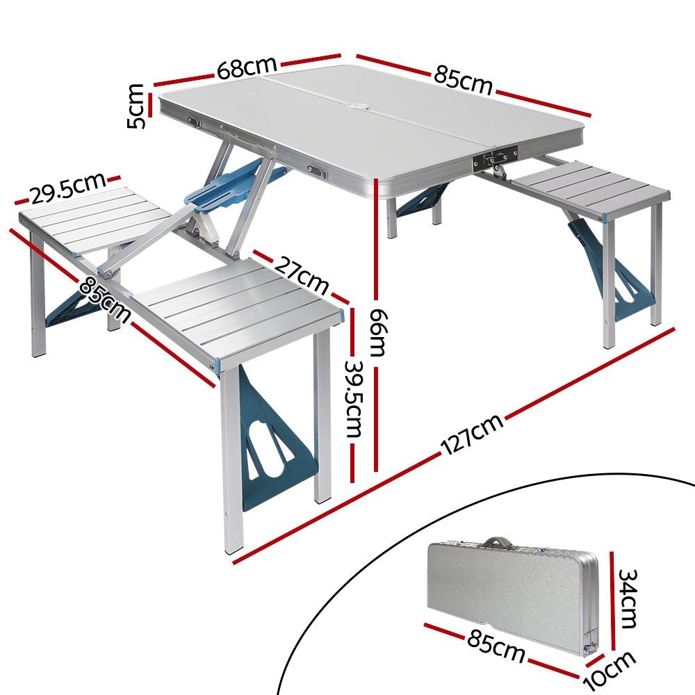 Mesa y silla plegables de una pieza para exteriores, de aleación de aluminio, venta al por mayor, para barbacoas, camping, mesa y silla portátiles de aleación de aluminio.