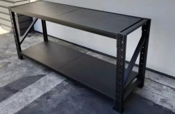 Estantes/banco de trabajo resistentes negros - 90 x 200 x 60 cm