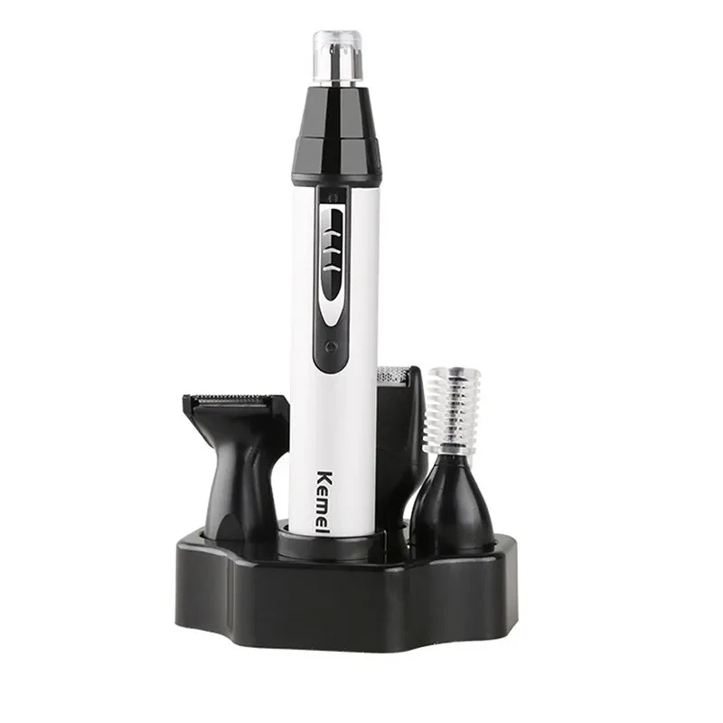 Recortador de vello nasal eléctrico 4 en 1, unisex, para nariz y orejas