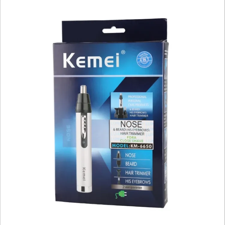 Recortador de vello nasal eléctrico 4 en 1, unisex, para nariz y orejas