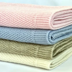 Premium Merino Purl Pattern Blanket 🌟
