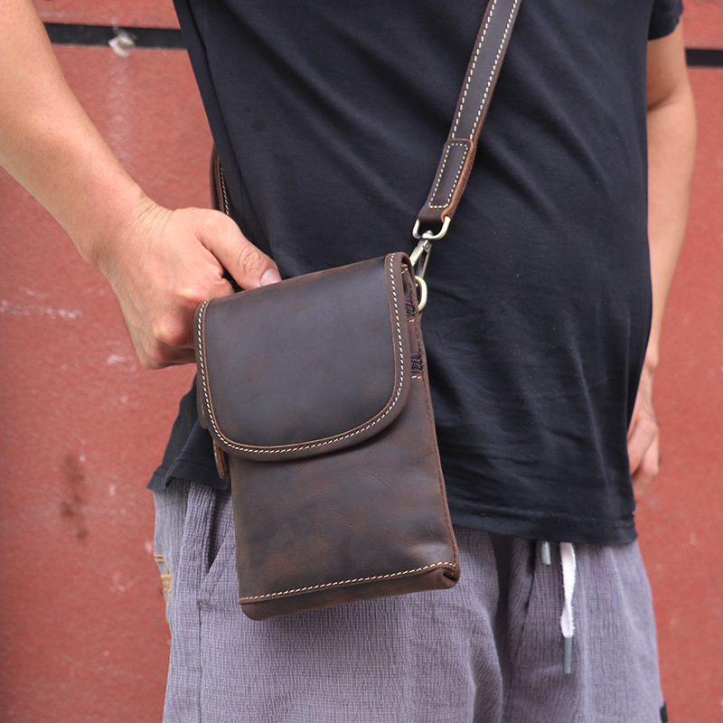 Bolso bandolera de cuero de moda para hombre