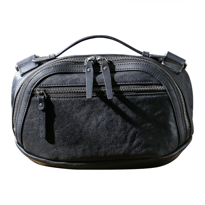 Bolso bandolera de cuero estilo retro informal para hombre