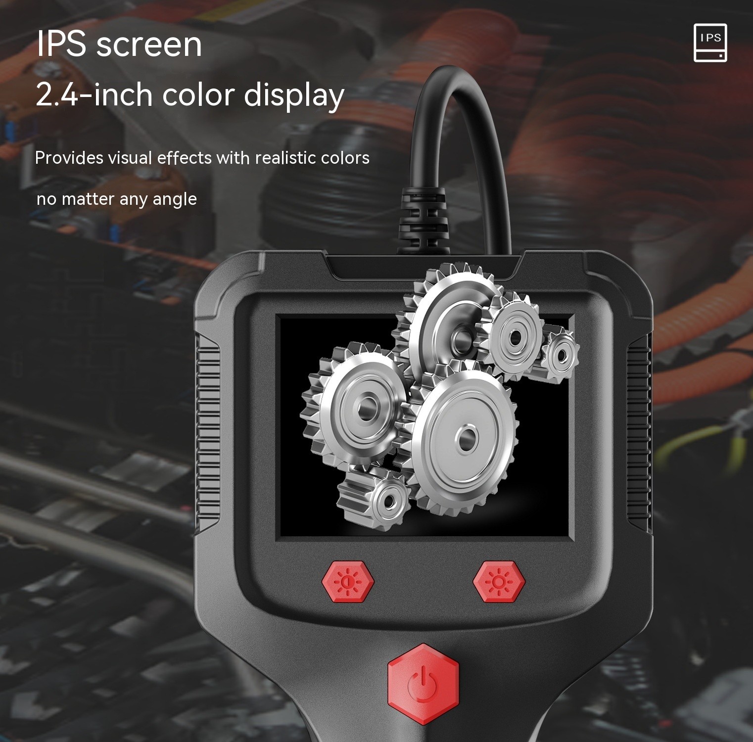 Instrumento de prueba automotriz portátil de alta definición con lente de 55 mm y pantalla