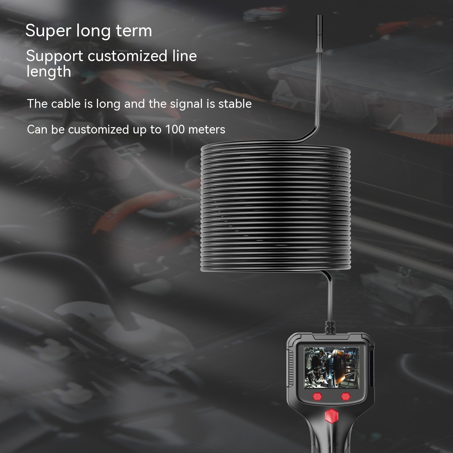 Instrumento de prueba automotriz portátil de alta definición con lente de 55 mm y pantalla