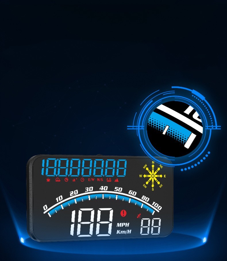 Tacómetro digital de alta definición con alarma universal de sobrevelocidad para automóviles