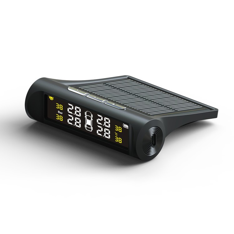 Sistema de monitoreo de presión de neumáticos automotriz, universal, inalámbrico, solar, detector externo de presión de neumáticos.