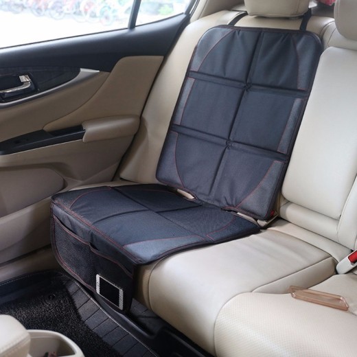 Funda de asiento de coche de cuero de lujo de tela Oxford, almohadilla protectora para asiento de coche de bebé para niños, protección mejorada para asiento de coche