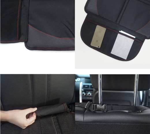 Funda de asiento de coche de cuero de lujo de tela Oxford, almohadilla protectora para asiento de coche de bebé para niños, protección mejorada para asiento de coche