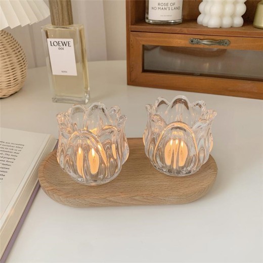 Candelabro de tulipán, adorno decorativo para el hogar