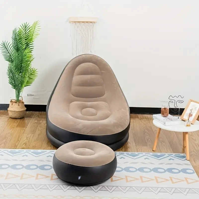 Sofá inflable de PVC con reposapiés