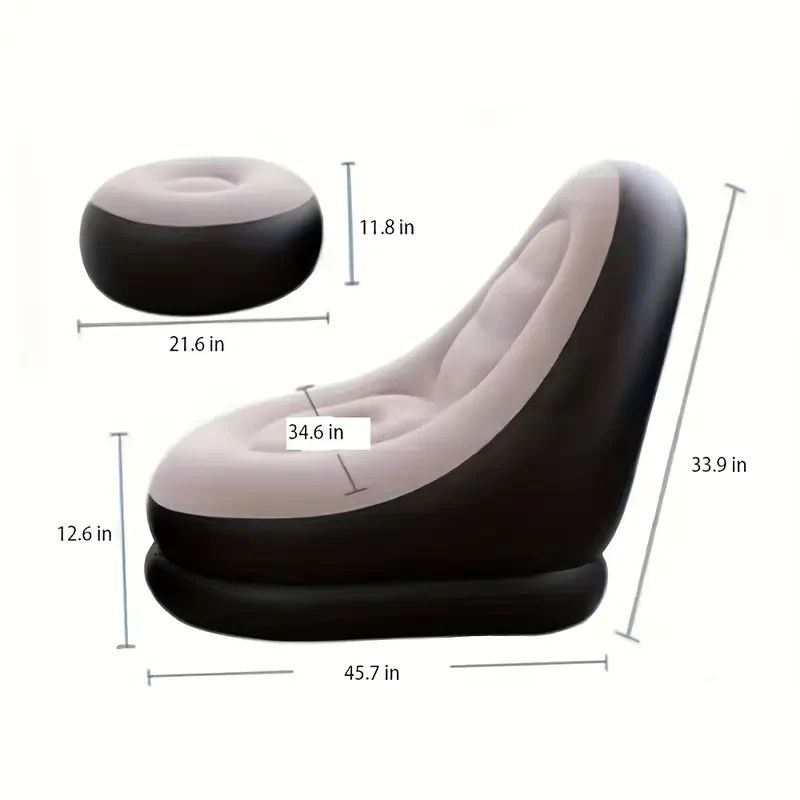 Sofá inflable de PVC con reposapiés