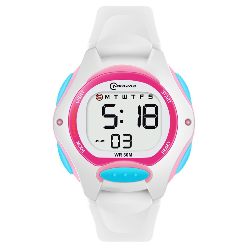 Reloj electrónico deportivo para niñas, resistente al agua, luminoso, despertador, para exámenes