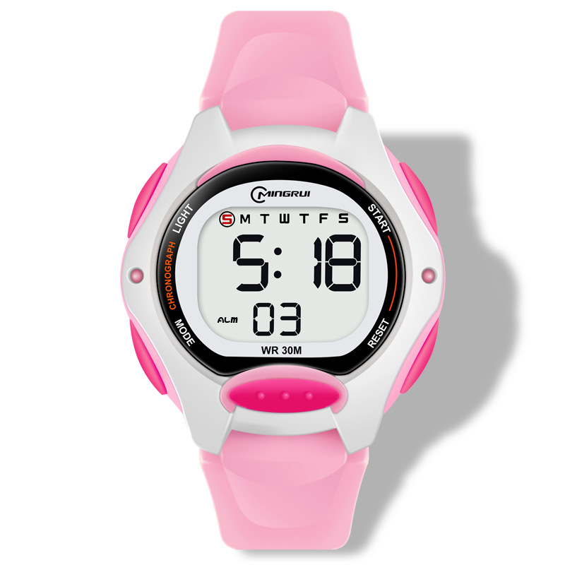 Reloj electrónico deportivo para niñas, resistente al agua, luminoso, despertador, para exámenes