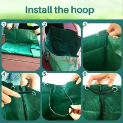 Bolsas para desechos de jardín (paquete de 2) Bolsas para hojas Bolsas reutilizables resistentes para desechos
