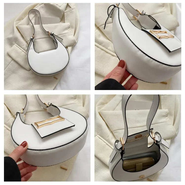 Bolso de hombro estilo axila con diseño de bola de masa hervida