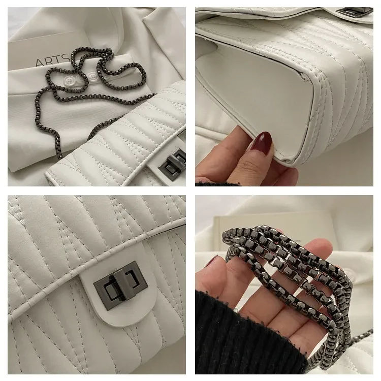 Hermoso bolso pequeño con textura retro de diamantes para mujer