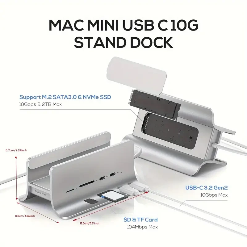 Adaptador concentrador USB C para Mac Mini