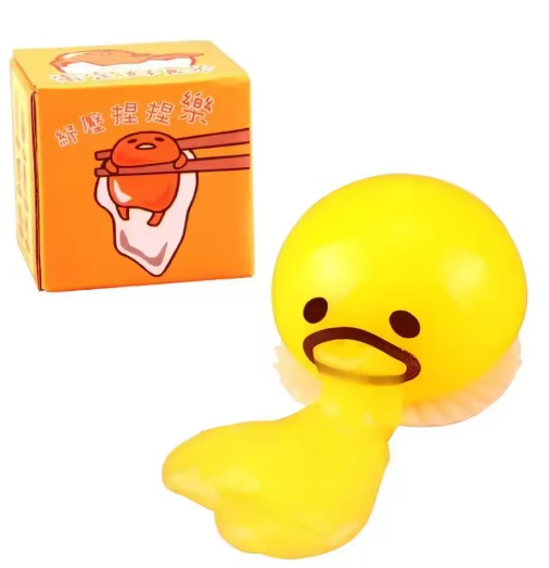 Pelota antiestrés con forma de yema de huevo vomitando, blanda y amarilla, juguete antiestrés divertido y asqueroso para niños.