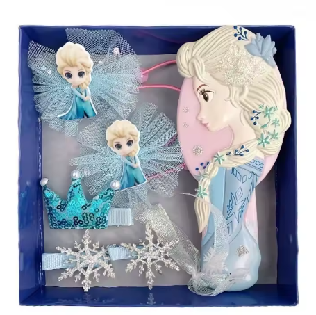 Conjunto de 6 adorables collares, pulseras y anillos de Frozen, Elsa y Anna, figuras de juguete de Disney, accesorios de Frozen, regalos para niñas.