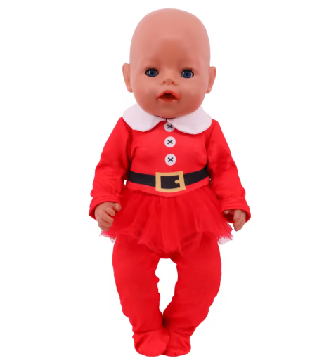 Ropa navideña al por mayor para muñecas de 45 cm, ropa de moda para mujeres y niños de EE. UU.