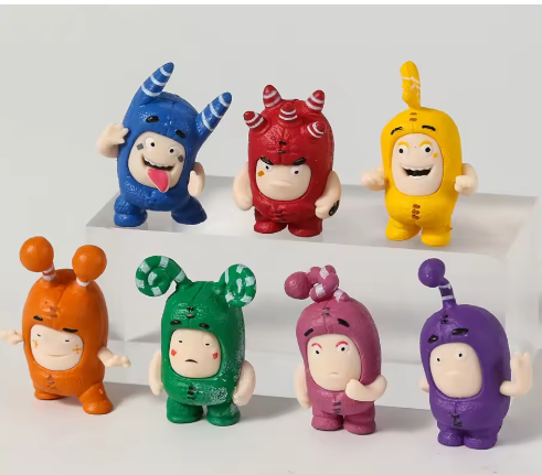 Conjunto de 7 figuras de anime Oddbods de PVC, juguetes coleccionables, regalo