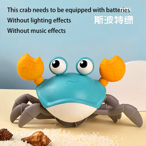 Lindos juguetes de cangrejo para bebés que gatean con sensores, interactivos, caminan y bailan con música, evitan obstáculos automáticamente, juguetes para niños pequeños