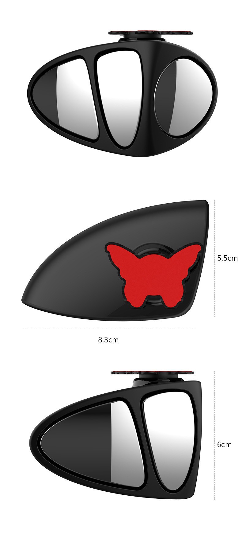 Espejo retrovisor de rueda delantera del coche